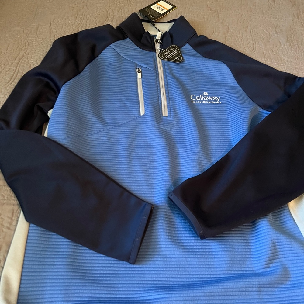 Callaway Blue and Navy Quarter-Zip Jacket swing tech Men’s Small